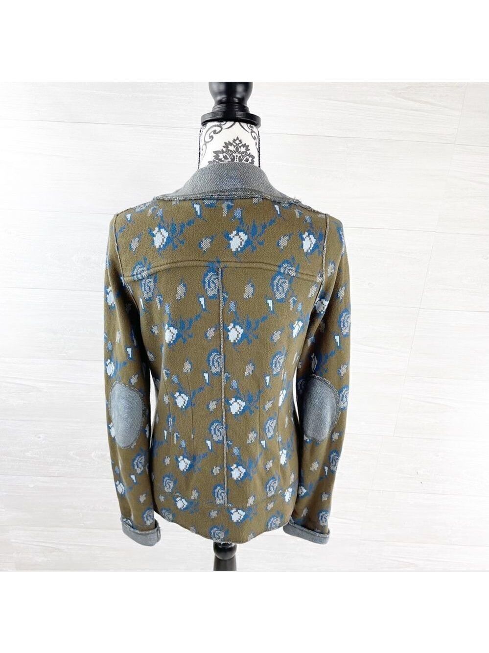 Anthropologie HWR Monogram Rose Jacquard Jacket - Picture 6 of 9